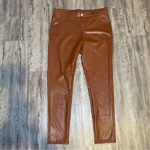 Tagoo All For Leather PU Leather Brown Pants Women’s XL Stretchy NWT Fall Wear